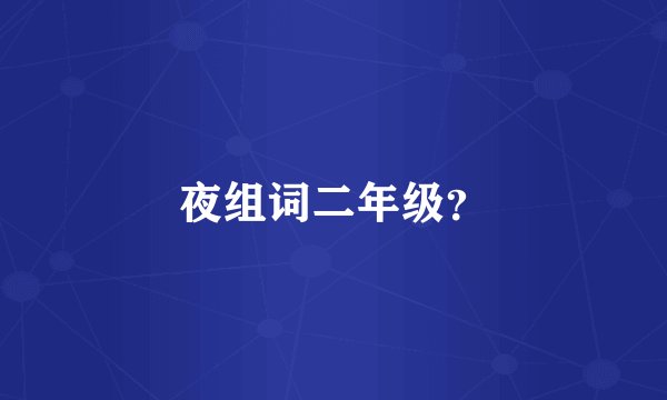 夜组词二年级？