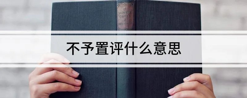 不予置评什么意思