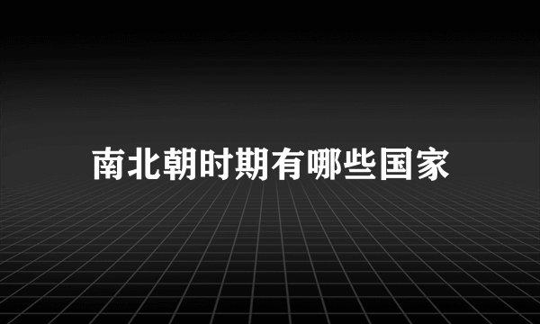南北朝时期有哪些国家