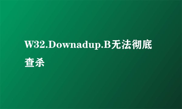 W32.Downadup.B无法彻底查杀