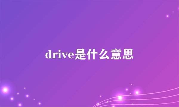 drive是什么意思