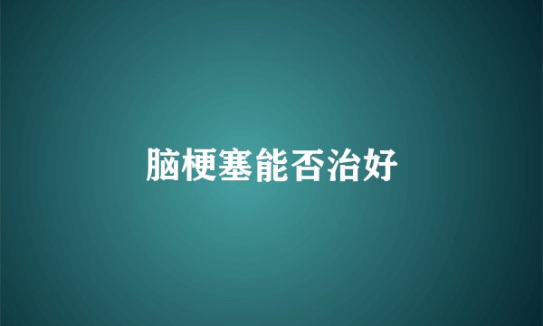 脑梗塞能否治好