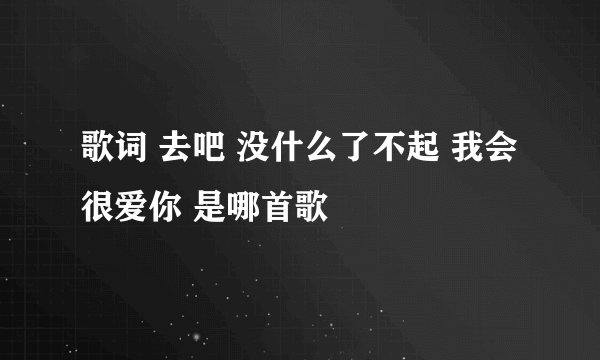 歌词 去吧 没什么了不起 我会很爱你 是哪首歌
