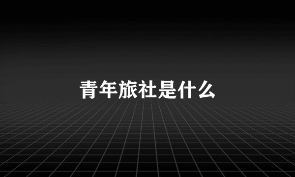 青年旅社是什么