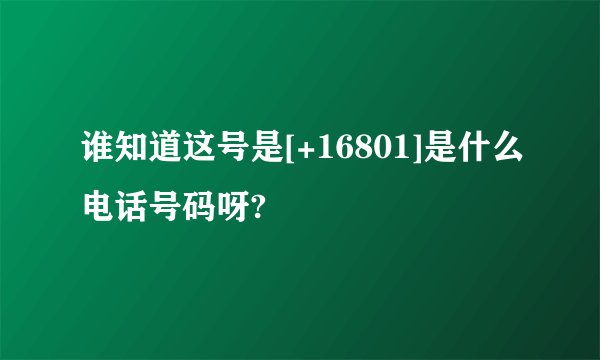 谁知道这号是[+16801]是什么电话号码呀?