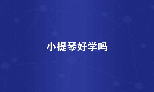 小提琴好学吗