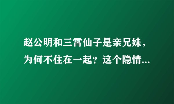 赵公明和三霄仙子是亲兄妹，为何不住在一起？这个隐情少有人知