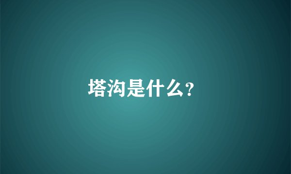 塔沟是什么？