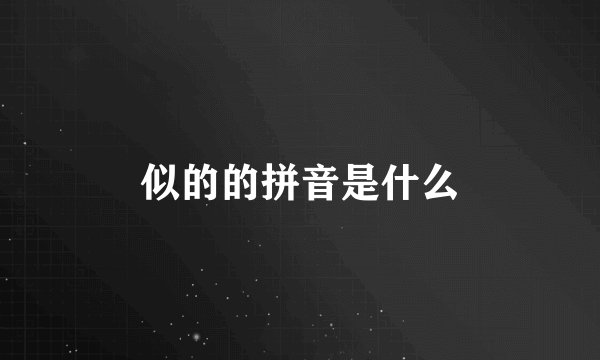 似的的拼音是什么