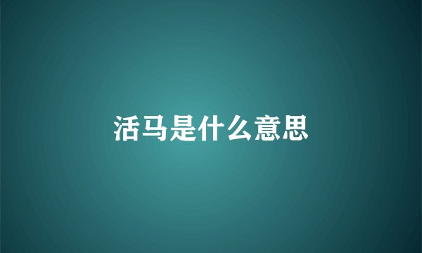 活马是什么意思
