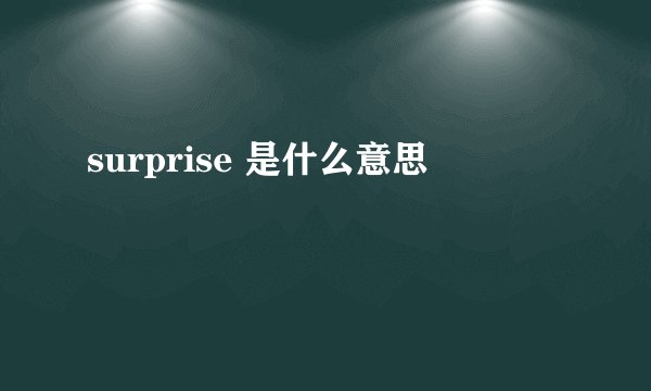 surprise 是什么意思