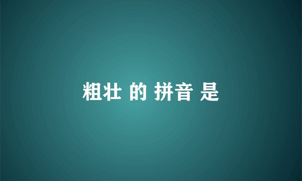 粗壮 的 拼音 是