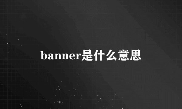 banner是什么意思