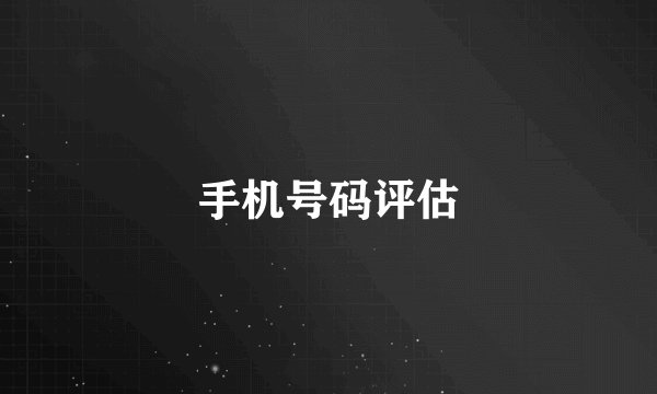 手机号码评估
