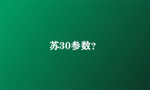 苏30参数？