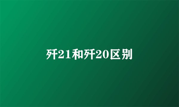 歼21和歼20区别