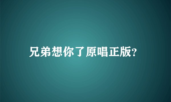 兄弟想你了原唱正版？