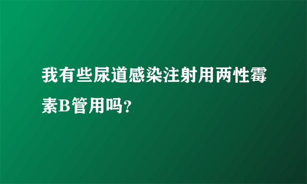 我有些尿道感染注射用两性霉素B管用吗？
