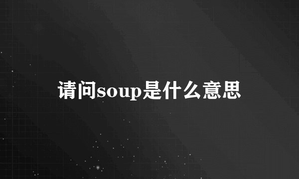 请问soup是什么意思