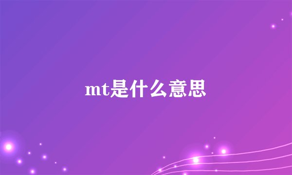 mt是什么意思