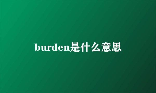 burden是什么意思