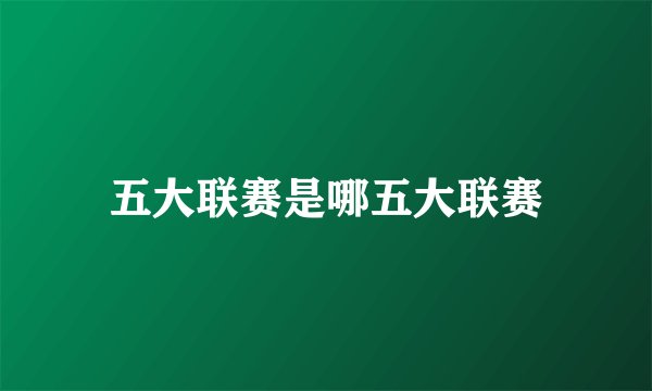 五大联赛是哪五大联赛