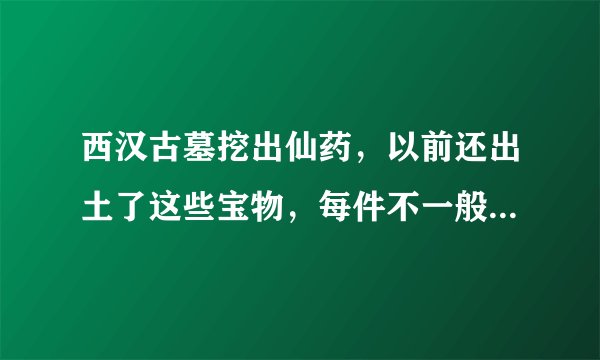 西汉古墓挖出仙药，以前还出土了这些宝物，每件不一般，一起来看