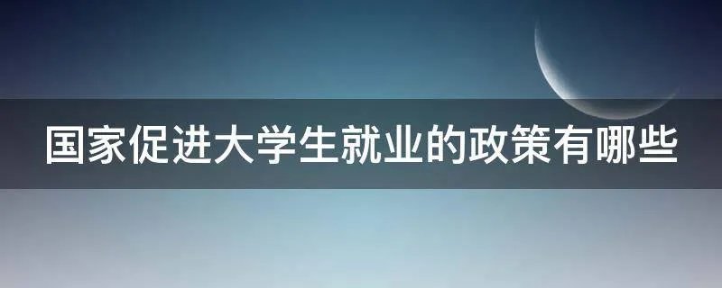 国家促进大学生就业的政策有哪些