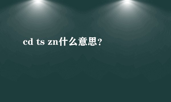 cd ts zn什么意思？