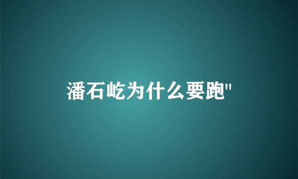 潘石屹为什么要跑