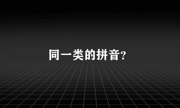 同一类的拼音？