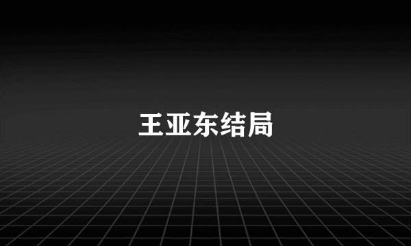 王亚东结局