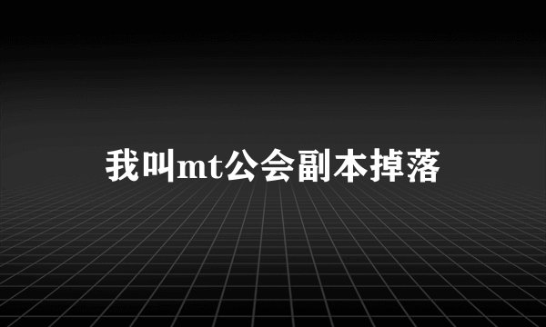 我叫mt公会副本掉落