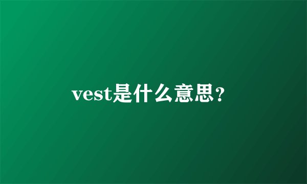 vest是什么意思？