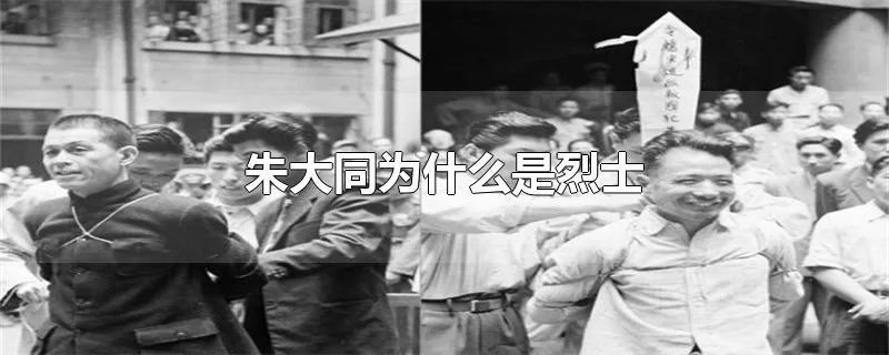 朱大同为什么是烈士