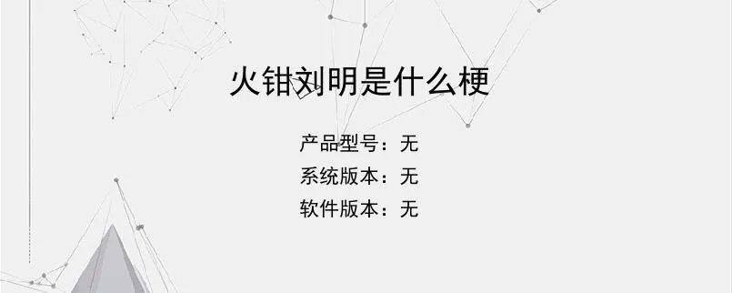 火钳刘明是什么梗？