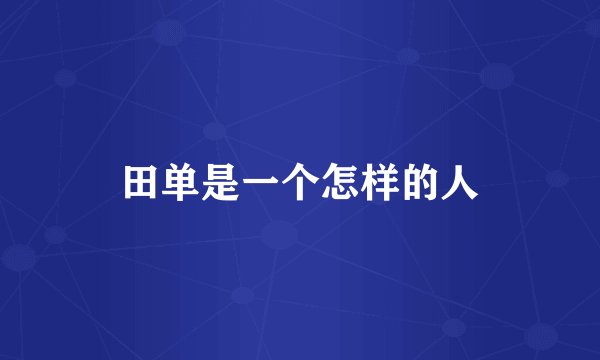 田单是一个怎样的人
