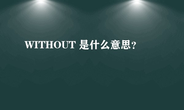 WITHOUT 是什么意思？