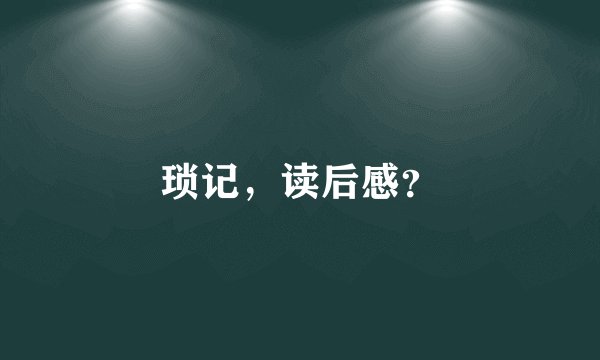 琐记，读后感？