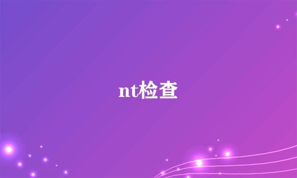 nt检查