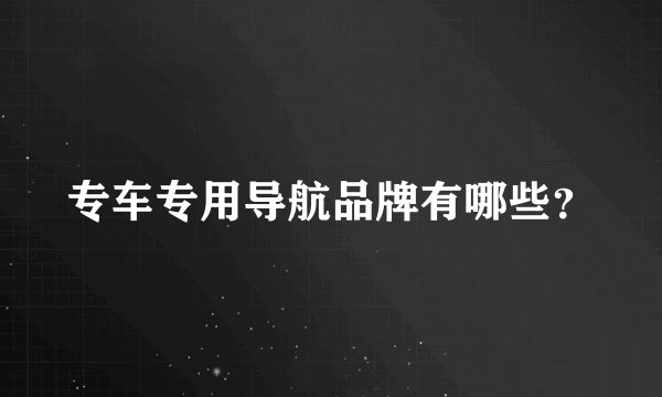 专车专用导航品牌有哪些？