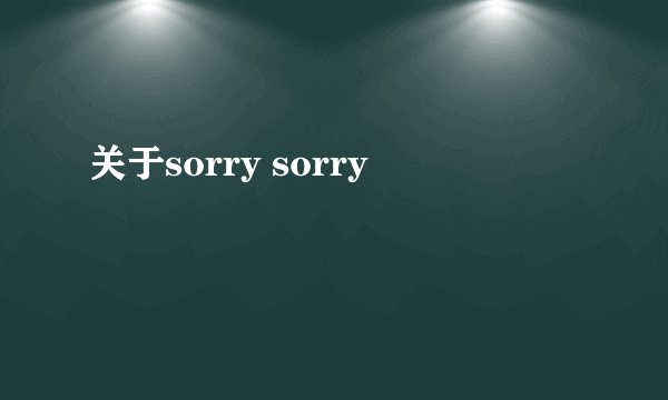 关于sorry sorry