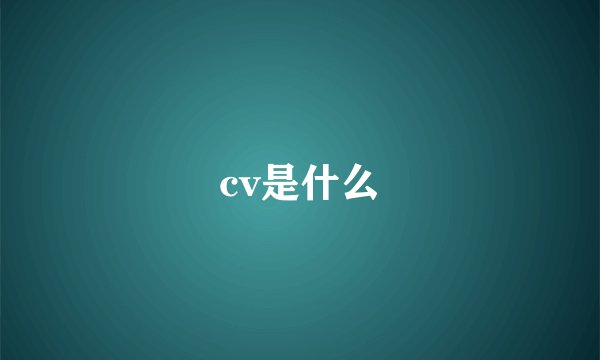 cv是什么