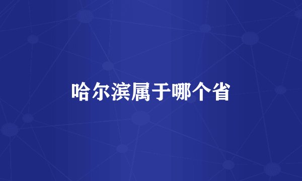 哈尔滨属于哪个省