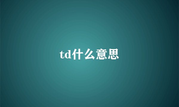 td什么意思
