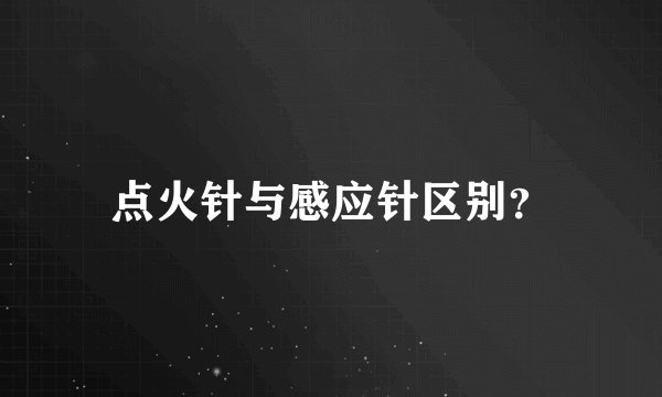 点火针与感应针区别？