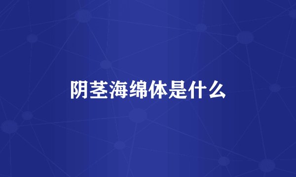 阴茎海绵体是什么