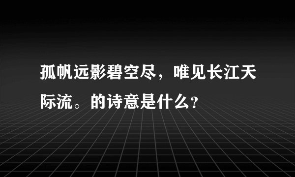 孤帆远影碧空尽，唯见长江天际流。的诗意是什么？
