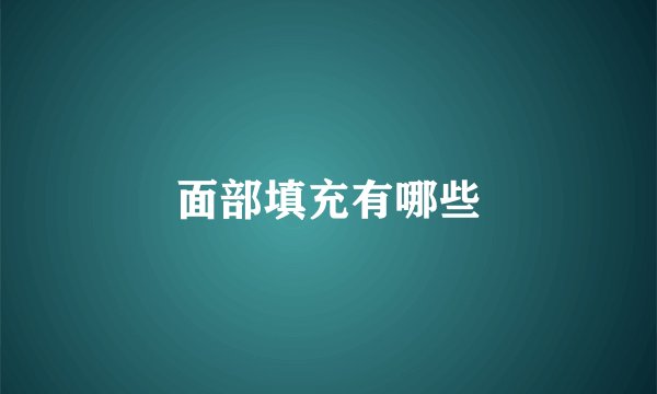 面部填充有哪些