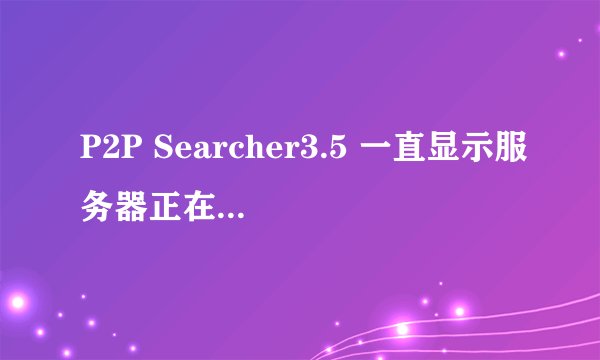 P2P Searcher3.5 一直显示服务器正在连接，不知道怎么弄。。 求大神解决